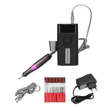 30000RPM Portable Mini Electric Polisher Nail Drill File Manicure ... (PLUG: EUPLUG | COLOR.: BLACK)