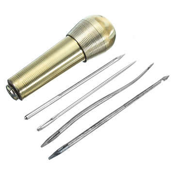 Leather Craft Tool Hand Stitching Sewing Tool Thread Awl Waxed Thimble Kit