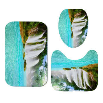 Shower Curtain Toilet Seat Cover Mat Bathroom Product Bathroom Accessories Set for Home... (TYPE: A)