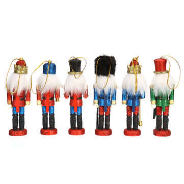 6Pcs Nutcracker Doll Set  12.5cm 6-in-1 Creative Nutcracker Puppet For Christmas Home Office Decorat