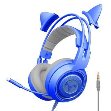 SOMIC G951S Cat Ear Headphones Over-Ear Headphones Gaming Headset with Mic for PS4 ... (COLOR: BLUE)