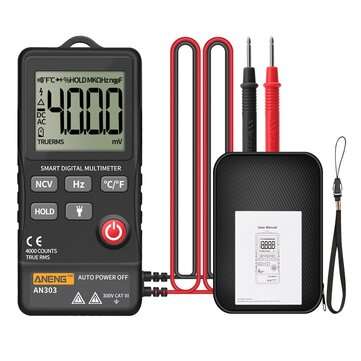 ANENG AN303 Mini True Rms Digital Multimeter 4000 Display DC/AC Voltmeter Test... (TYPE: ABEACH5PCS)