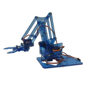 Mearm DIY Mini Colorful Industrial Robot Arm Rotating Mechanical Acrylic Pocket Ro... (COLOR.: BLUE)