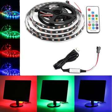 0.5M/1M/2M/3M/4M/5M USB RGB 5050 Non-waterproof WS2812 LED TV Strip Light+Remote Con... (LENGTH: 1M)