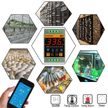 ROCKSON Tuya Smart Life WIFI Temperature Sensor Heating Boiler Cool Controller Remote Switch Thermom