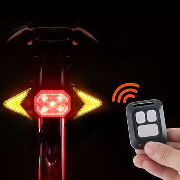 BORUiT 6-Modes Remote Control Smart Bike Turning Signal Taillight Intelligent USB Bicycle Rear Light