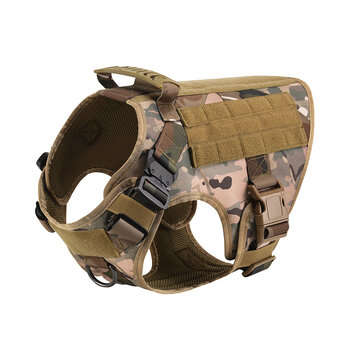 ZANLURE No Pull Harness For Large Dogs Military Tactical Dog Har... (SIZE: XL | COLOR: CPCAMOUFLAGE)