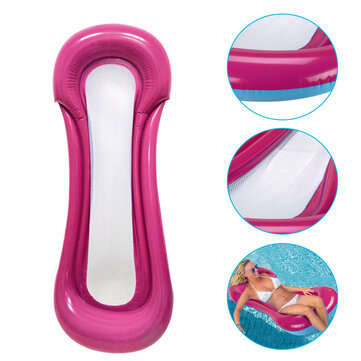 PVC Inflatable Rafts Swimming Pool Floating Row Hammock Bed Backrest Reclining Chair Summer Beach