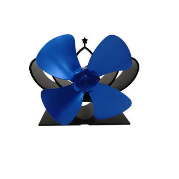 4-Blade Heat Powered Stove Fan Silent Quiet Anodizing Aluminum Fan (COLOR.: GREEN)