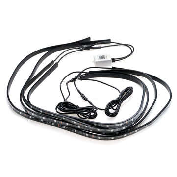DC12V RGBW Flow LED Under Car Tube Strip Light APP Wireless Control Waterproof Underglow Body Lamp K