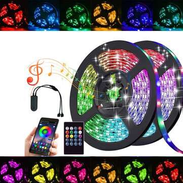 5m/7.5m/10m Flexible LED Strip Fairy Lights 5050 RGB TV Backlight bluetooth APP Remo... (LENGTH: 5M)