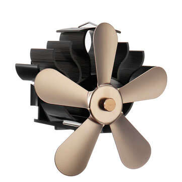 5 Blades Heat Powered Stove Fireplace Fan Silent Wall Mounted Eco-Friendly Heat ... (COLOR.: BRONZE)
