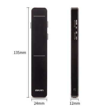 Deli 50601 Rechargeable Wireless Presenter Laser Flip Pen Air Mouse PPT Laser Page Pen Clicker Prese