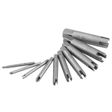 Drillpro 10Pcs Damaged Taps Remover Screw Tap Extractor Set Broken Taps Removal Kit