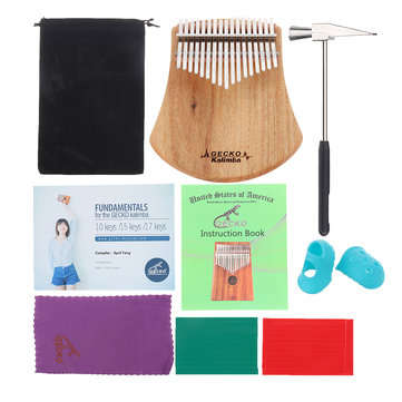 GECKO K17CAS 17 Keys Kalimba Camphor Wood Thumb Finger Piano with Bag Set