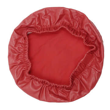 Round Chair Covers Elastic Leather Dustproof Bar Stool Seat Slipcover  (COLOR.: RED)