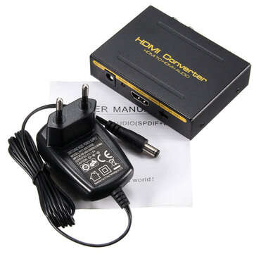 5.1CH 1080P HD to HD SPDIF RCA L/R Audio Splitter Extractor Converter (ADAPTOR: EUPLUG)