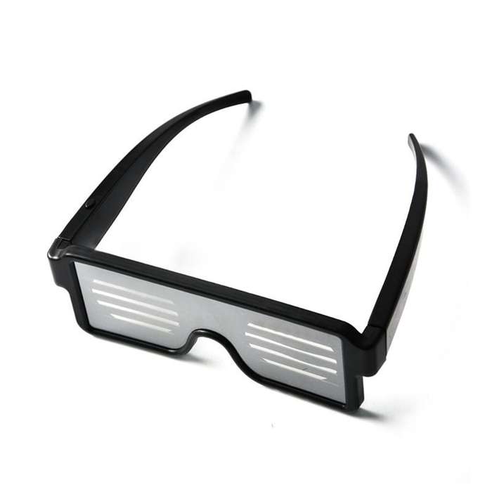 LUSTREON USB Chargeable LED Party Light Up Glasses with 8 Patterns for Nightclub Christmas Wearing