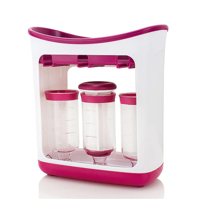 New Fresh Squeezer Station Baby Weaning Food Puree Reusable Pouches Maker