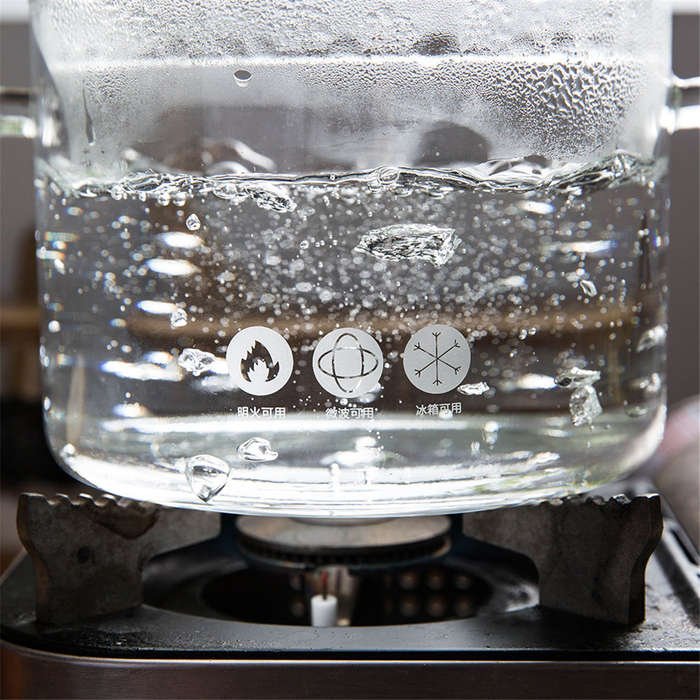 New 1.5/1.7L Resistant Clear Glass Cooker Pot Soup Heat Bowl Food Milk Cooker Tool Heating Kit