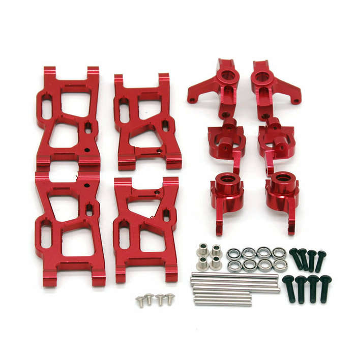 Blue - Upgraded Metal Steering Cup Front Rear Upper Arm Rear Wheel Seat C Seat For Wltoys 144001 124