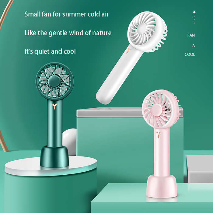 White - AGSIVO Portable Handheld Fan USB Rechargeable 3 Adjustable Speed Cooling Fan