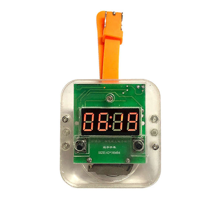 Full Set - LED Digital Display Electronic Watch DIY Kit Random Color Silicone Strap for STEM Learnin