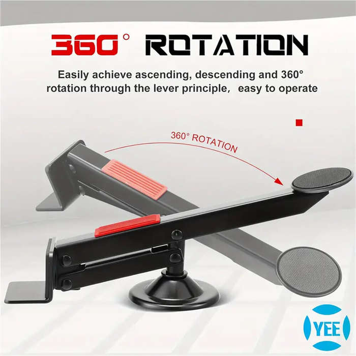 Black - Heavy-Duty Swivel-Type Door and Board Lifter Door Lifter Installation Tool Drywall Lift