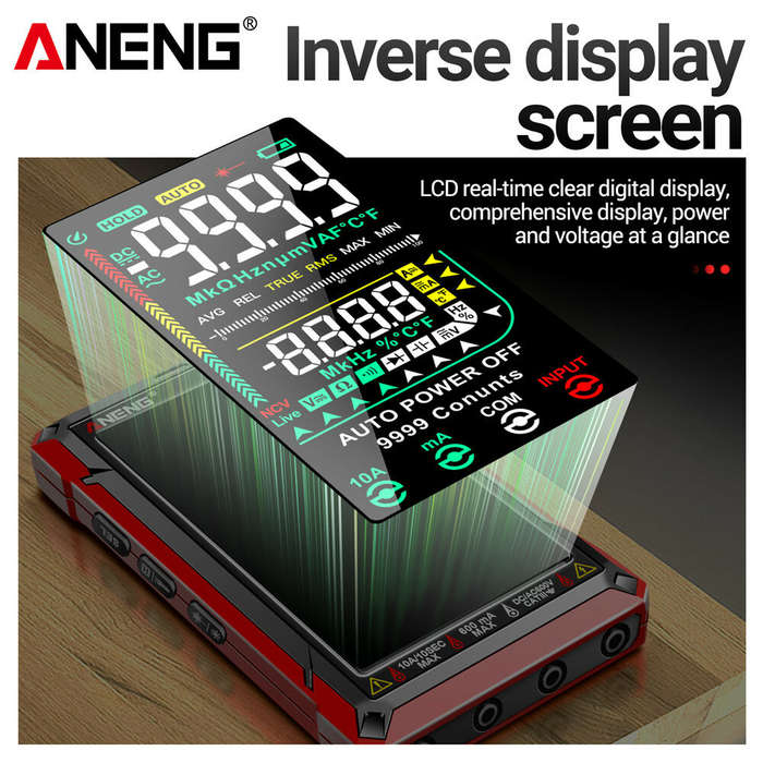 ANENG 622B Digital Smart Multimeter 10A Tester Meter Auto Range True RMS DC/AC 9999 Multitester With