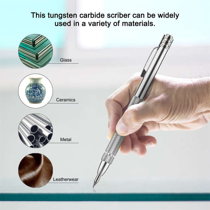 2PCS Tungsten Carbide Scriber with Magnet Engraving Pens with 10 Replacement Marking Tips for Glass/
