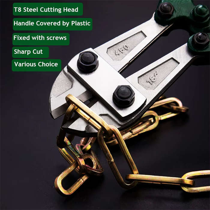 Dark Green - 12 Inch Bolt Cutter High-Quality Steel Non-Ferrous Metal and Rebar Cutting Ergonomic Gr