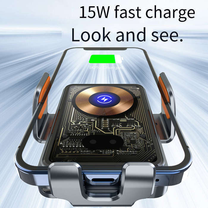 Blue - T11 15W 10W 7.5W 5W Wireless Charger Stand Fast Wireless Charging Mount Bracket for Qi-enable