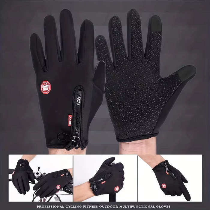 M - XANES Windproof Warm Gloves for Winter Anti Slip Silicon Touch Screen Full Finger Cold-proof Bic