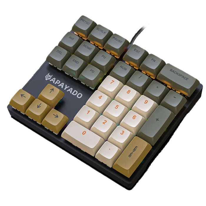Red - Mechzone K33 33-Keys Wired Mechanical Keypad Mini RGB Numeric Keyboards PBT Sublimation Keycap