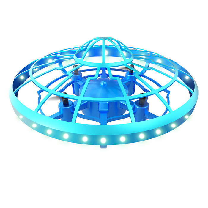 Blue - QZRC XS4 Space Shooting Gesture Sensing Flying Saucer Intelligent Hovering UFO Kids Gifts 2.4