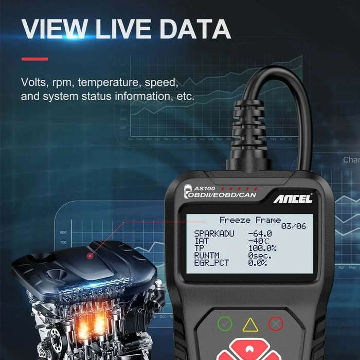 ANCEL AS100 OBD2 Scanner Car Code Reader Diagnostic Scan Tool Check Engine Fault Read Codes Clears C