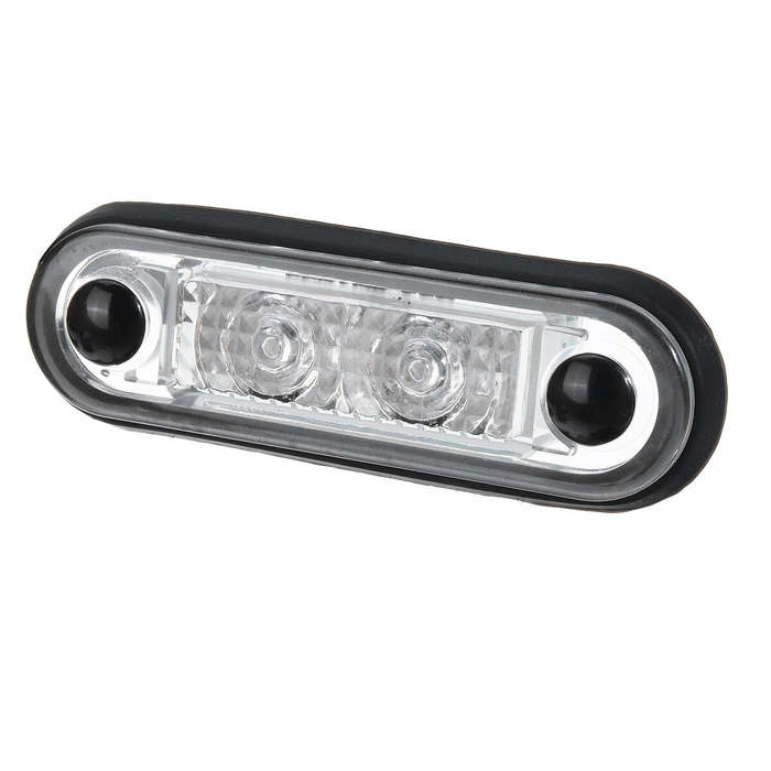 White - 1PCS 12V/24V 2 LED Flush Fit Led Marker Lights Side Signal Lamps Kelsa Bar