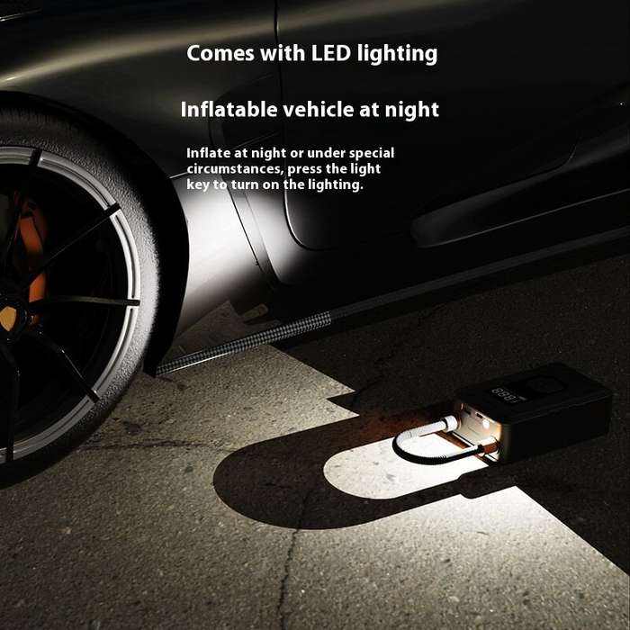Black - 150Psi Cordless Car Air Pump Portable Digital Display Car Tires Electric High Pressure Infla