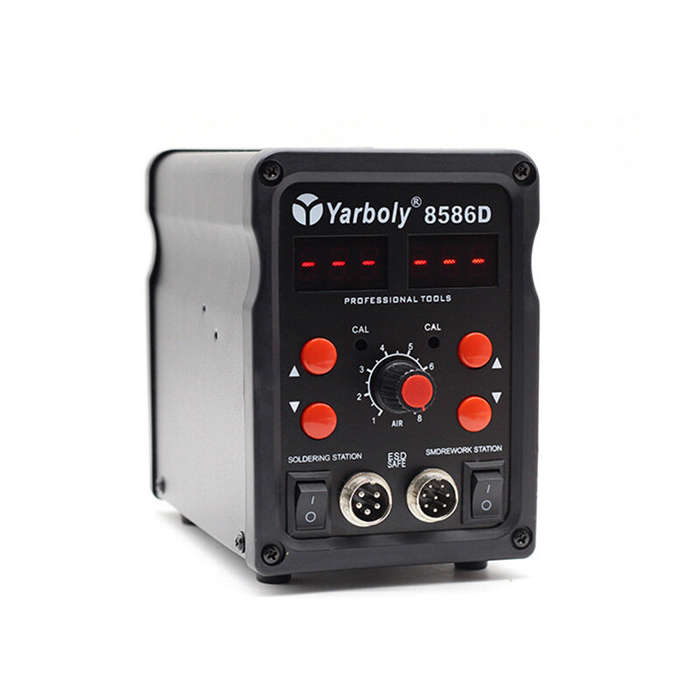 Yarboly 8586D LED Digital Soldering Station Hot Air Tool Rework Station 700W Power Intelligent Autom