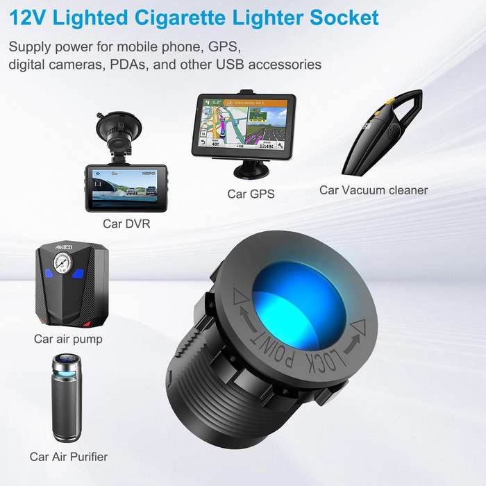 Black - 4 In 1 12V Marine Switch Panel Dual PD30W QC18W Car USB Port Aluminum Charger Lighted 150W C