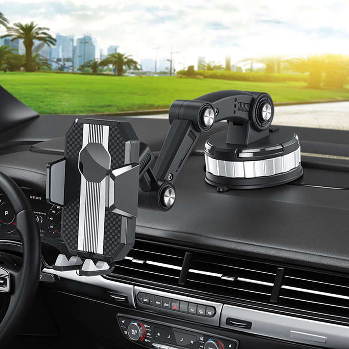 Black - 360 Rotating Mobile Phone Holder For Car Shockproof Multi-Function Car Navigation Holder Ins