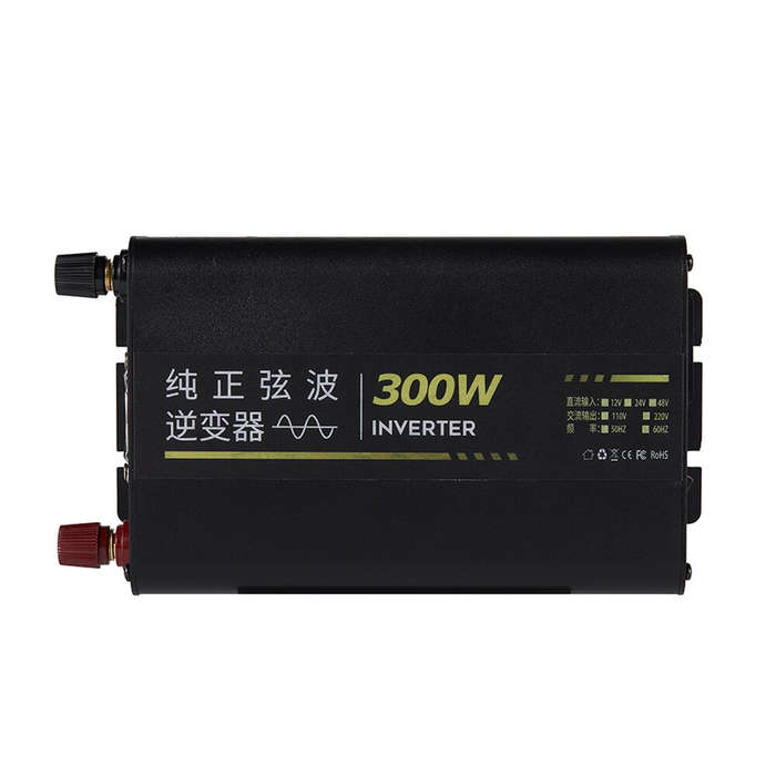 12V to 220V - 300W Pure Sine Wave Power Inverter 12V 24V to 220V AC Aluminum Alloy Case with Cooling