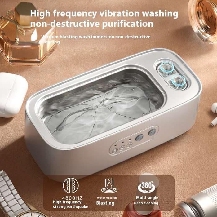 Green - Ultrasonic Glasses Cleaning Machine Dual Compartment Jewelry Eyeglass Third Gear High Freque