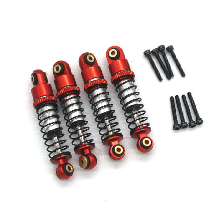 Red - Upgraded Metal Parts Oil Filled Shock Asborbers Damper for FMS 1/24 FCX24M D90 D110 Range Rove