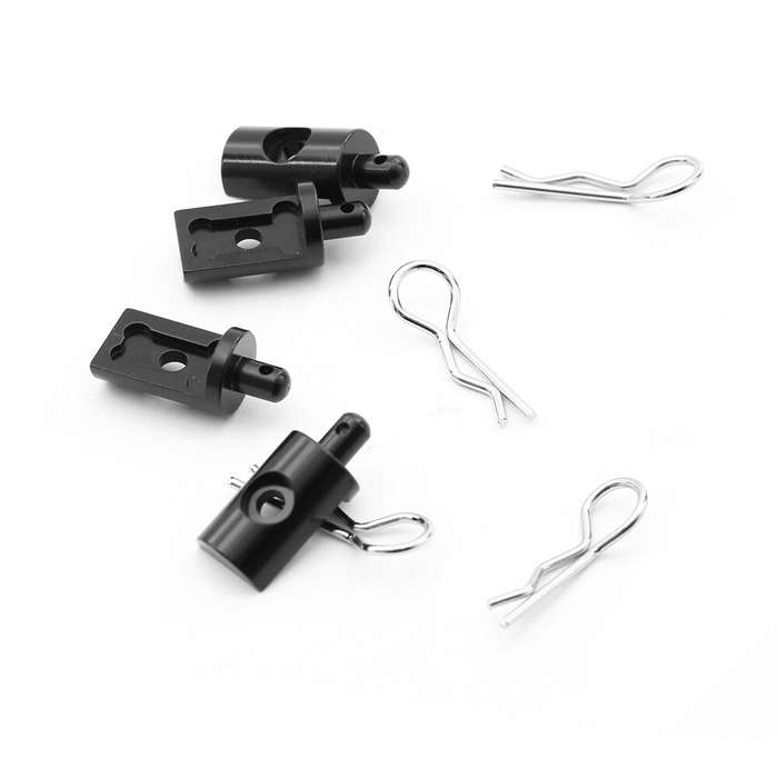 Black - 4PCS Upgraded Metal Body Mount Posts Shell Pillars for Tamiya CW-01 Lunch Box RC Cars Vehicl
