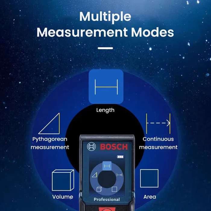 Blue - GLM400 Laser Range Finder 40m Measurement Distance High Accuracy IP54 Waterproof Multi-Measur