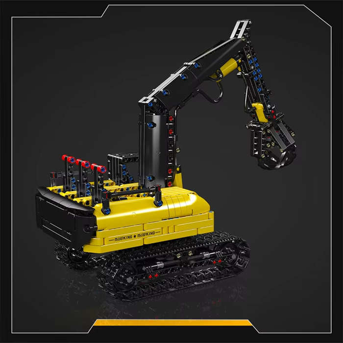 Yellow - Mould King 17077 Technical Car Toys The RC Hydraulic Log Grapple Building Block Enginerring