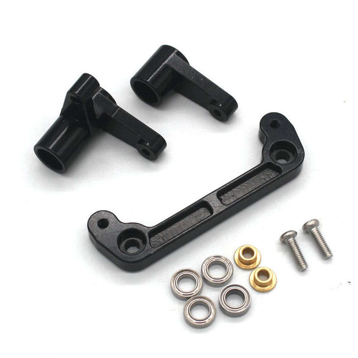 Black - Upgraded Metal Parts Steering Components for 1/14 ZD Racing MT16 BX12 X12S JIUSI PT14R MT14R