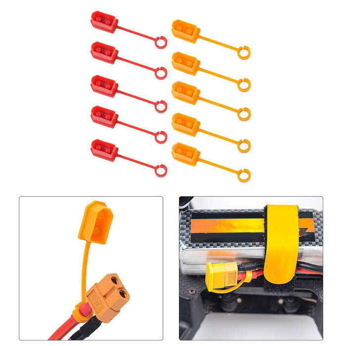 Red - 10PCS 3D Printed TPU Connector Protection Cap Cover XT60 Male Female Plug Shell Jacket Dustpro