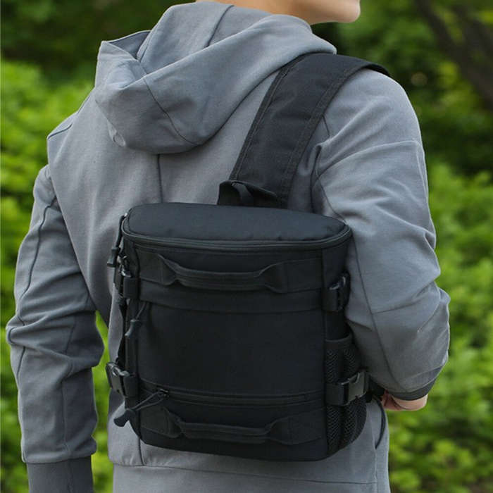 Black - IPRee Tactical Camping Chest Bag Outdoor Hiking Trekking Fishing Cycling Pack Portable Trave